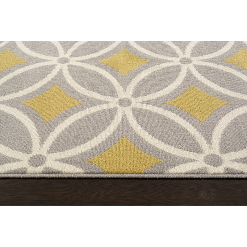 Wrought Studio Warrington Performance Gray/Yellow Rug & Reviews Wayfair